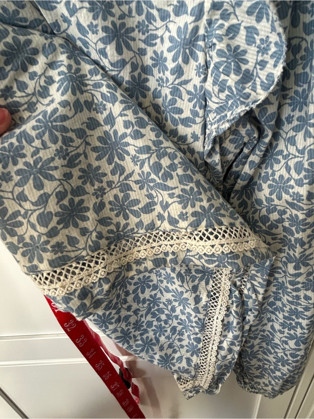 J.Crew Blue & White Floral Ruffle Blouse — Small - Picture 9 of 12